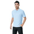 thumbnail image 3 of Zfeel Men's Short Sleeve Mesh Polo, Dry Fit Moisture Wicking 100% Polyester Shirt, Light Blue, 1-Pack, 5XL, 3 of 6