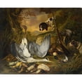 thumbnail image 2 of Jacob Xaver Vermoelen 14x12 Black Ornate Wood Framed Double Matted Museum Art Print Titled: Still Life with Dogs (1696 - 1773), 2 of 5