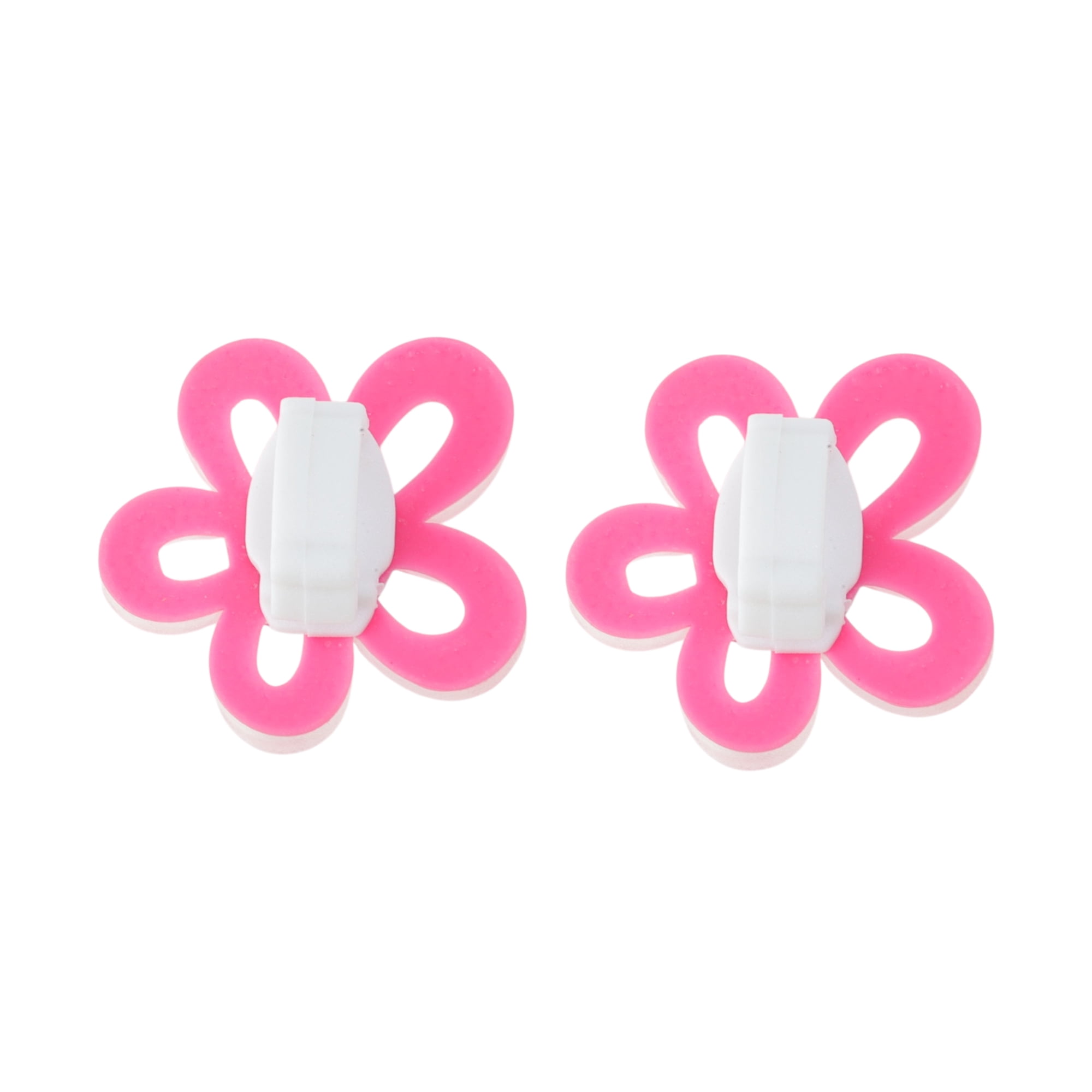 Unique Bargains Hollow-out Flower Shoelace Charms 1 Pair Rose Red