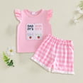 thumbnail image 2 of TOWED22 Baby Girl Summer Clothes 2pcs Cute Sets Toddler Sleeveless Tank Top and Shorts Sweet Outfits Cotton Tee Clothing with Pockets Casual(Red,6-12 M), 2 of 4