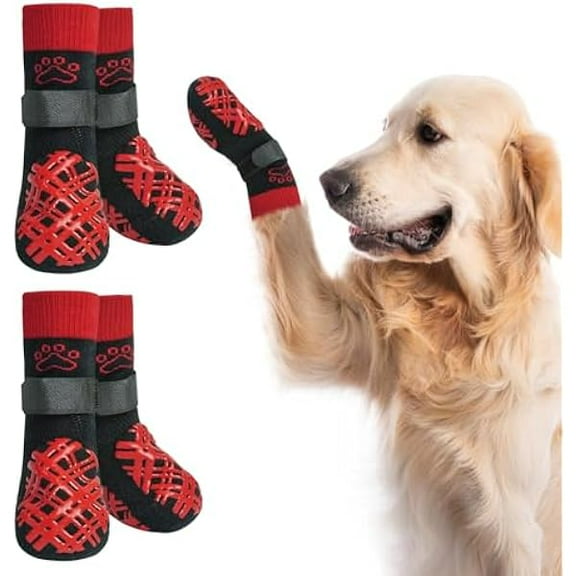 OAO Dog Socks to Prevent Licking Paws, Dog Shoes for Hot Pavement Small Medium Large Senior Dog Booties, Non Slip Dog Boots & Paw Protectors for Hardwood Floors Traction Control Indoor