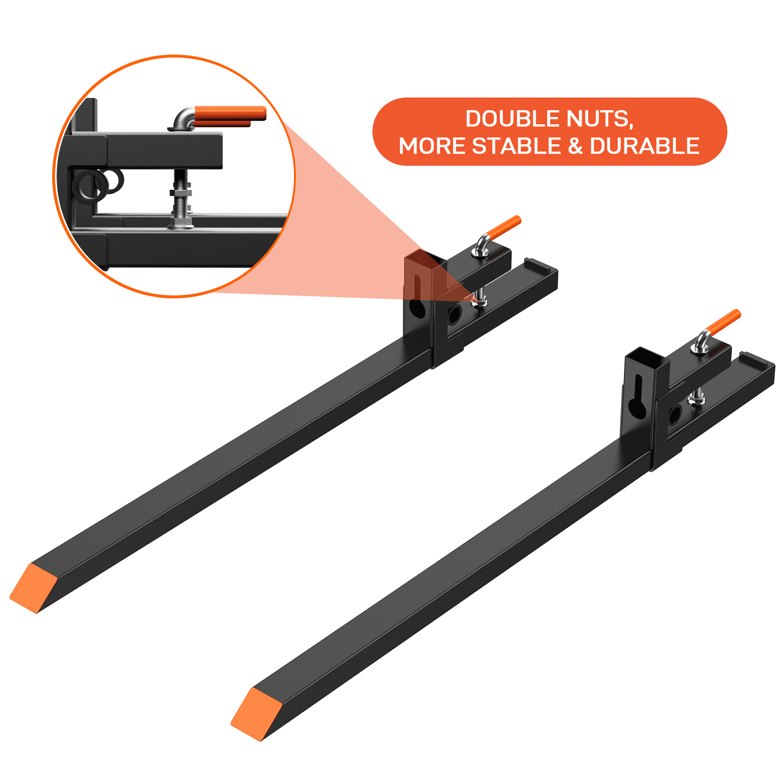 60 Inch Clamp on Pallet Forks, 4000lbs Capacity Heavy Duty Quick Attach