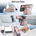 thumbnail image 5 of ELEHOLD Case for iPhone 13 Pro, Magnetic Wallet RFID Blocking Case,Leather Flip Cover with Card Holder,Rosegold, 5 of 12
