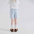 thumbnail image 6 of TGPMGRZ Toddler Boys Shorts Summer Casual Elastic Waist Cotton Kids Sport Solid Fasion Clothes Shorts Z08 Blue 3-4 Years, 6 of 6