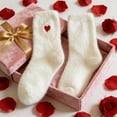 thumbnail image 5 of Cozy Valentine's Day Socks Plush Fuzzy Slipper Socks Red Heart Embroidery Soft Home Wear Valentine Gifts for Her​, 5 of 6