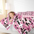thumbnail image 4 of Feelyou Pink Black Camo Full Size Comforter Sets for Kids, Stripes Abstract Ombre Bedding Comforter Set, Cartoon Camouflage Reversible Bedding Sets, Luxury Bedroom Decor, 3pcs, 4 of 8