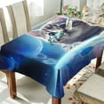 thumbnail image 4 of Space Cat Rectangle Tablecloth Waterproof Polyester Table Clothative Stain Resistant & Wrinkle Resistant Washable Table Cover for Dining Table/Party/Camping 60x120 Inch Decor Gift, 4 of 7