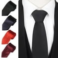 thumbnail image 2 of Deyuer Solid Color Business Tie Formal Faux Silk Pointed Style Men Neckwear Business Trips Formal Event Necktie, 2 of 8