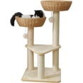 thumbnail image 1 of Modern Cute Cat Tree Tower for Large Cat with Handwoven Paper Rope Basket Beds Cat Window Perch Rattan Wicker Cat Tree ( Basket), 1 of 7
