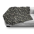 thumbnail image 2 of Floral Soft Flannel Fleece Throw Blanket, Victorian Flowers Butterflies and Leaves Spring Freshness, Cozy Plush for Indoor and Outdoor Use, 60" x 80", Dark Grey Champagne, by Ambesonne, 2 of 5