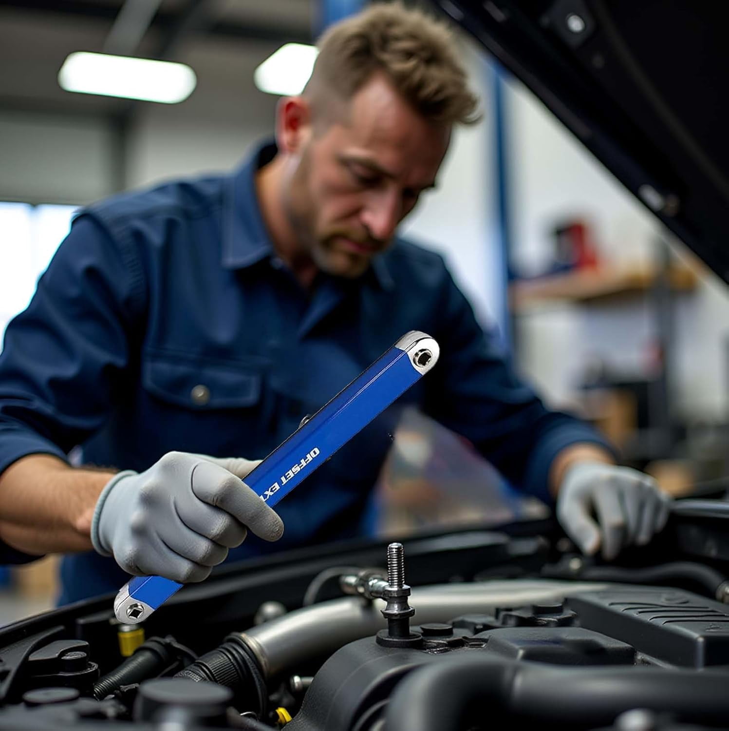 Pro Offset Extension Wrench, Extended Universal Ratchet Wrench High-Carbon Impact Ready Tool for Automotive, Pro Offset Extension Wrench, HVAC & Industrial Machinery