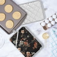 thumbnail image 5 of Yayeee Pot Holders Kitchen Heat Resistant with Pocket 7"x9.8" Cotton Oven Cooking Hot Pads, Black Flowers, 5 of 7