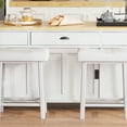 thumbnail image 5 of Counter Height Bar Stools Set of 2, 24 Inch Barstools for Kitchen Counter, Kitchen Stools with Bonded Leather Saddle Seats & Heavy Duty Metal Legs, Easy Assembly, 5 of 6