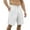 White, variant on QSAWXQZ Men's Linen Casual Beach Shorts Classic Summer Shorts with Buttons Elastic Waist Olive Green S