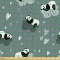 thumbnail image 2 of Ambesonne Cartoon Fabric by the Yard Upholstery, Pandas Sleeping on Clouds, 1 Yard, Multicolor, 2 of 5