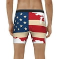 thumbnail image 4 of Salouo American Flag Map Pattern Men's Boxer Briefs, Soft & Breathable Underwear Elastic Waistband Briefs for Men,1-Pack, 4 of 7