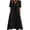 Black, variant on Taqqpue Womens Summer Maxi Dresses V Neck Short Sleeve Beach Dress Casual Loose Flowy Tropical Print Long Sundress