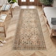 thumbnail image 6 of Area Rugs for Living Room Bedroom, Large Washable Rug, Vintage Floral Boho Non Slip Low Pile Carpet Indoor Dining Room Kids Room Beige Caramel 8 * 10 ft, 6 of 9