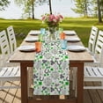 thumbnail image 4 of Table Runners 70 Inches Long Dress Scarves, St. Patrick's Day Farmhouse Coffee/Dining/Kitchen Table Decor, Holiday Table Runner, Green Black Plaid Clovers Wooden Grain 13x70 Inch, 4 of 9