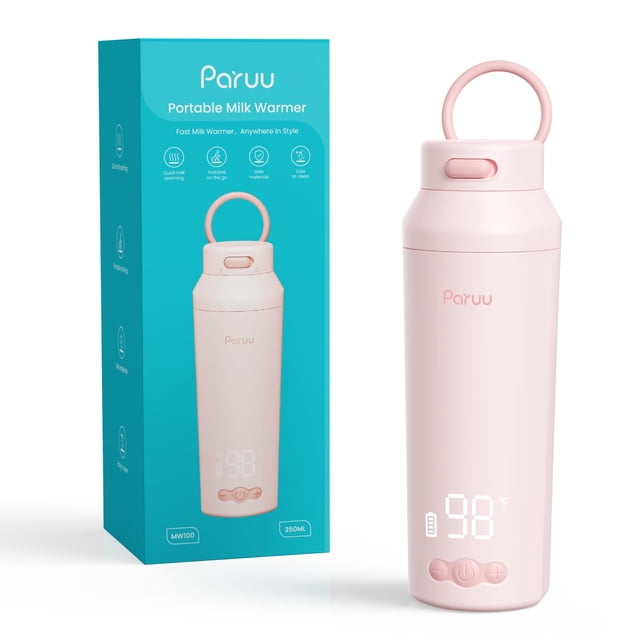 Calentador de biberones portátil Paruu 350 ml calentamiento rápido rosa