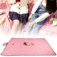 thumbnail image 3 of Heitune Outdoor Portable Machine Lavable Oxford Cloth Picnic Pad A Prueba de Humedad Espesar Playa Tierra Mat(Rejilla roja y Blanca), 3 of 5