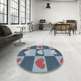 thumbnail image 4 of Ahgly Company Machine Washable Indoor Rectangle Transitional Jeans Blue Area Rugs, 4' x 6', 4 of 7