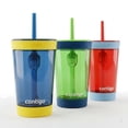 thumbnail image 2 of Contigo Kids Spill-Proof 14oz Tumbler, Blue/ Green/ Red 3-pack, 2 of 4