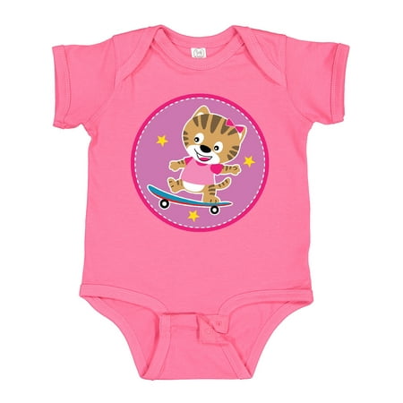 

Inktastic Skateboarding Cat Girls Skateboarder Girls Baby Bodysuit