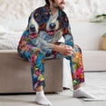 thumbnail image 7 of Daiia Oil Painting Sunflower Puppy for Men's Long-Sleeved Pajama Set – Soft & Comfortable Sleepwear Button-Up Pajamas Cozy Lounge Wear-XX-Large, 7 of 7