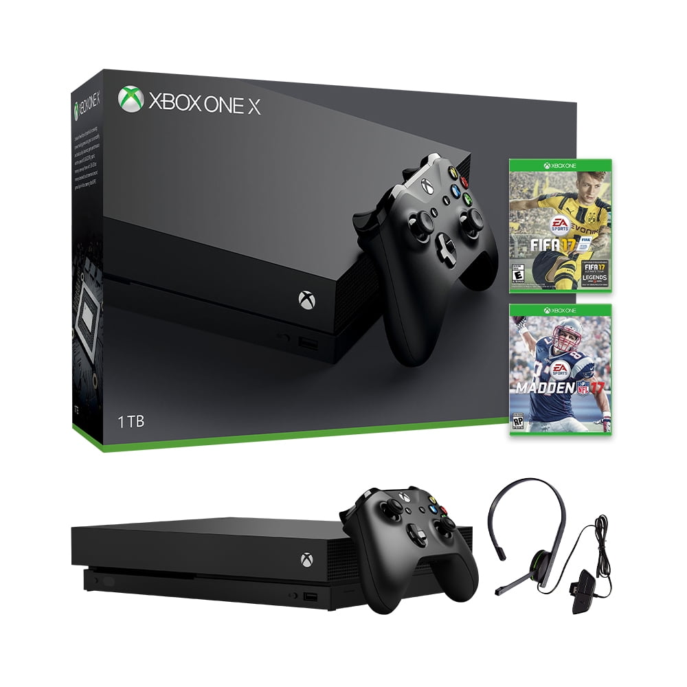 Microsoft Xbox One X Refurbished 1TB Black 4K Ultra HD Console + Xbox