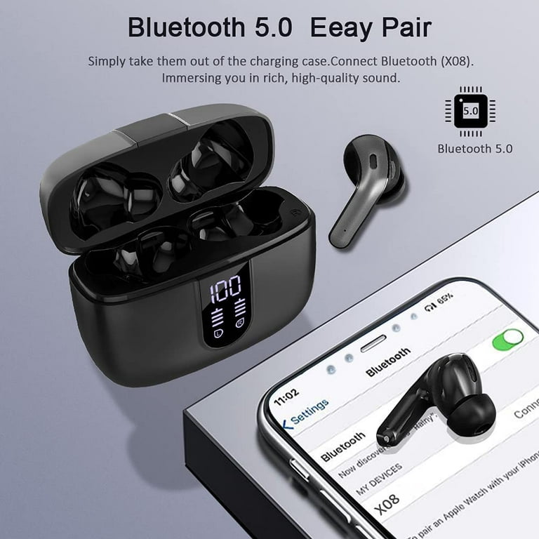 Bluetooth 5.0 Wireless Earbuds with Small Wireless Charging Case