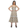 thumbnail image 1 of Moomaya Robe Longue Maxi Imprimée pour Femmes Sans Manches à Col en V Décontractée Évasée Kurta, 1 of 6