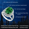 thumbnail image 3 of Gem Stone King 5.44 Ct Oval Green Created Emerald 925 Sterling Silver Ring, 3 of 6