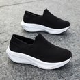 thumbnail image 2 of Men's Slip‑On Shoes Knit Upper Casual Walking Sneakers with Curved Thick Midsole for Daily Indoor and Outdoor Casual Activities, 2 of 6
