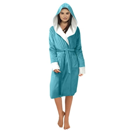 

labakihah coats for women women winter plush lengthened shawl bathrobe home clothes long sleeved robe coat sky blue xxxxxl