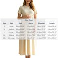 thumbnail image 4 of UKHCCC Women's Maternity Maxi Dress, Short Sleeve Crew Neck A-Line Waffle Texture Stretchy High Waist Long Dress for Casual Pregnancy Wear, 4 of 9