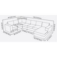 thumbnail image 6 of Bowery Hill Linen Fabric Gray Sectional Sofa Reversible Unassembled, 6 of 6
