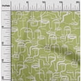 thumbnail image 2 of oneOone Silk Tabby Light Green Fabric Abstract Face Sewing Material Print Fabric By The Yard 42 Inch Wide, 2 of 4