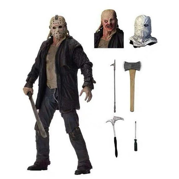 YQLADB Friday 13th - 7" Scale Action Figure - Ultimate Jason (2009 Remake) Horror Movie Toys Gift Desktop Decorative Statue Movie Doll，Multicolor