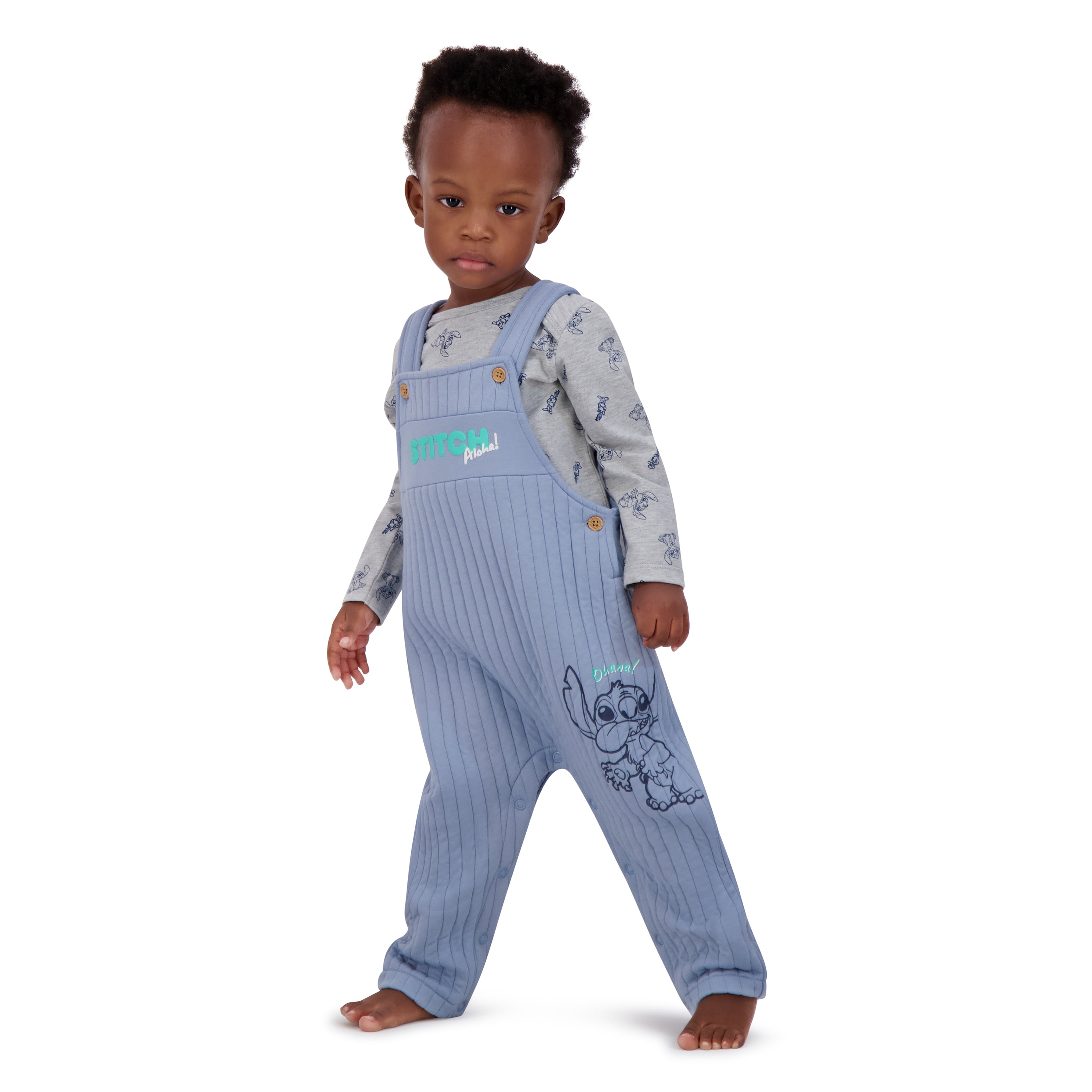 Stitch Baby Boy Overall Set, Sizes 0-24 Months