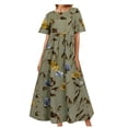 thumbnail image 2 of Mefallenssiah Robe Décontractée à Manches Courtes pour Femmes Printemps/été Imprimée Col Rond Ample, 2 of 4