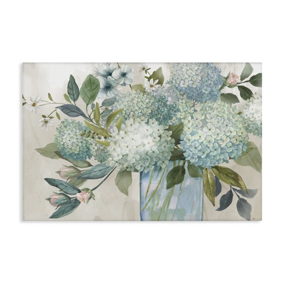 Stupell Industries Shabby Chic Hydrangeas Galore Blue Flowers Canvas Art, 24 x 16, by Nan
