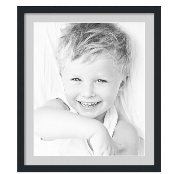 ArtToFrames 24x28" Matted Picture Frame with 20x24" Single Mat Photo Opening Framed in 1.25" Satin Black and 2" Candlewick Mat (FWM-3926-24x28)