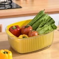 thumbnail image 4 of Fiudx Cesta de Drenaje de Gran Capacidad, Diseño de Doble Capa, Drenaje Rápido de Agua, Frutero Multifuncional, Organizador de Almacenamiento de Cocina, Remojo de Verduras y Platos, Fácil de Limpiar,, 4 of 6