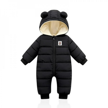

Baby Jumpsuit Boys Long Sleeve Cartoon Winter Jumpsuit Down Cotton Hooded Warm Clothes Crawl Newborn Infant Thick Fashion