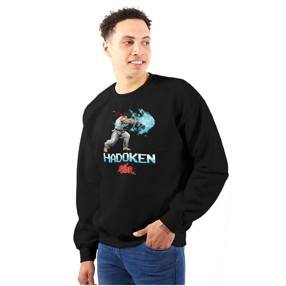 Street Fighter Hadoken Gamer Sweatshirt for Men or Women Brisco Brands S