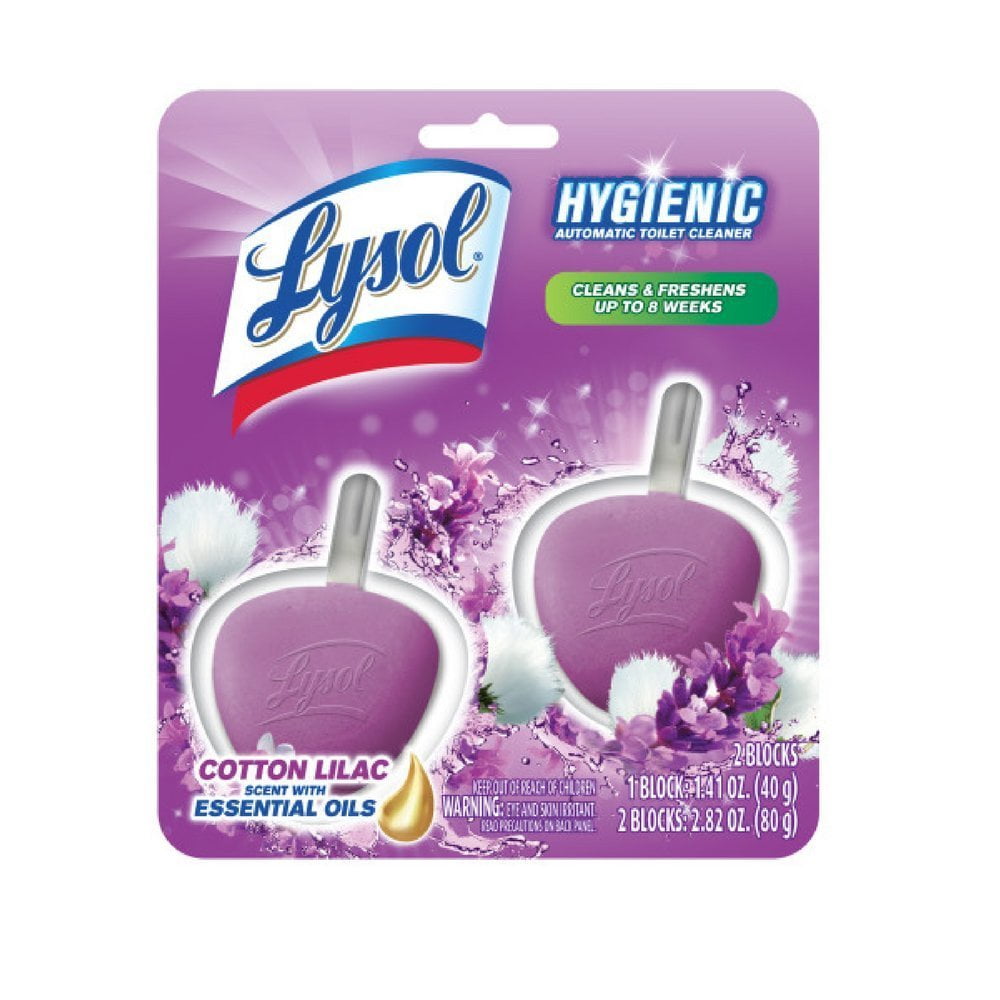 Lysol Hygienic Automatic Toilet Bowl Cleaner, Cotton Lilac, 2ct