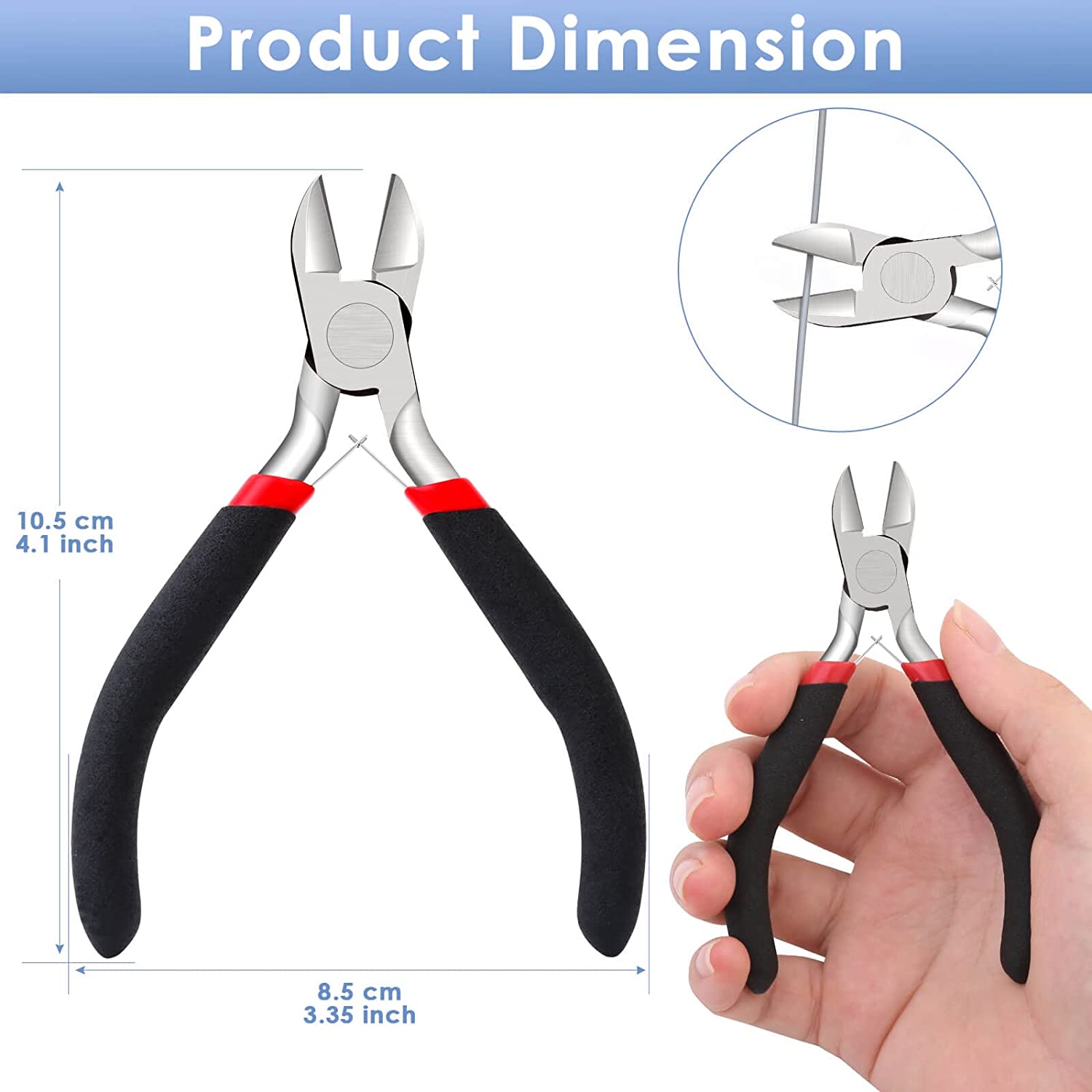 Wire Cutters, Small Side Cutters for Crafts, Flush Cutting Pliers for  Jewelry Making, Floral Wire Cutters for Artificial Flowers, Zip Tie Cutters  for Cable Tie, Wire Cutting Tool for Guitar Strings 