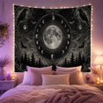 thumbnail image 2 of Moon Stars Full with Crater Textures Detailed Enclosed, Spooky Gothic for Gothic Decor Fans, Dark Art Decor, Halloween Gift, Tapestry Wall Hanging for Bedroom and Dorm, 2 of 7