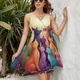 thumbnail image 3 of The Cat Family Longs for The Spring Sky Dress Fashion Beach Long Dresses Female Party Printed Sundress, 3 of 7